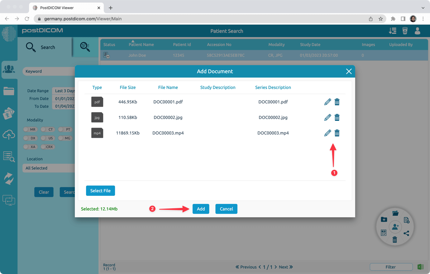 Adding Documents to Patient Orders