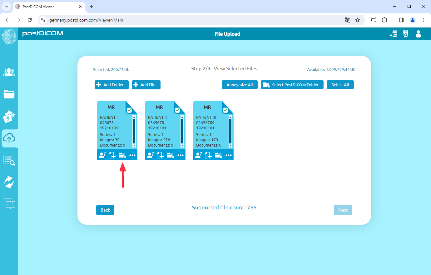 Adding Medical Images to Folders