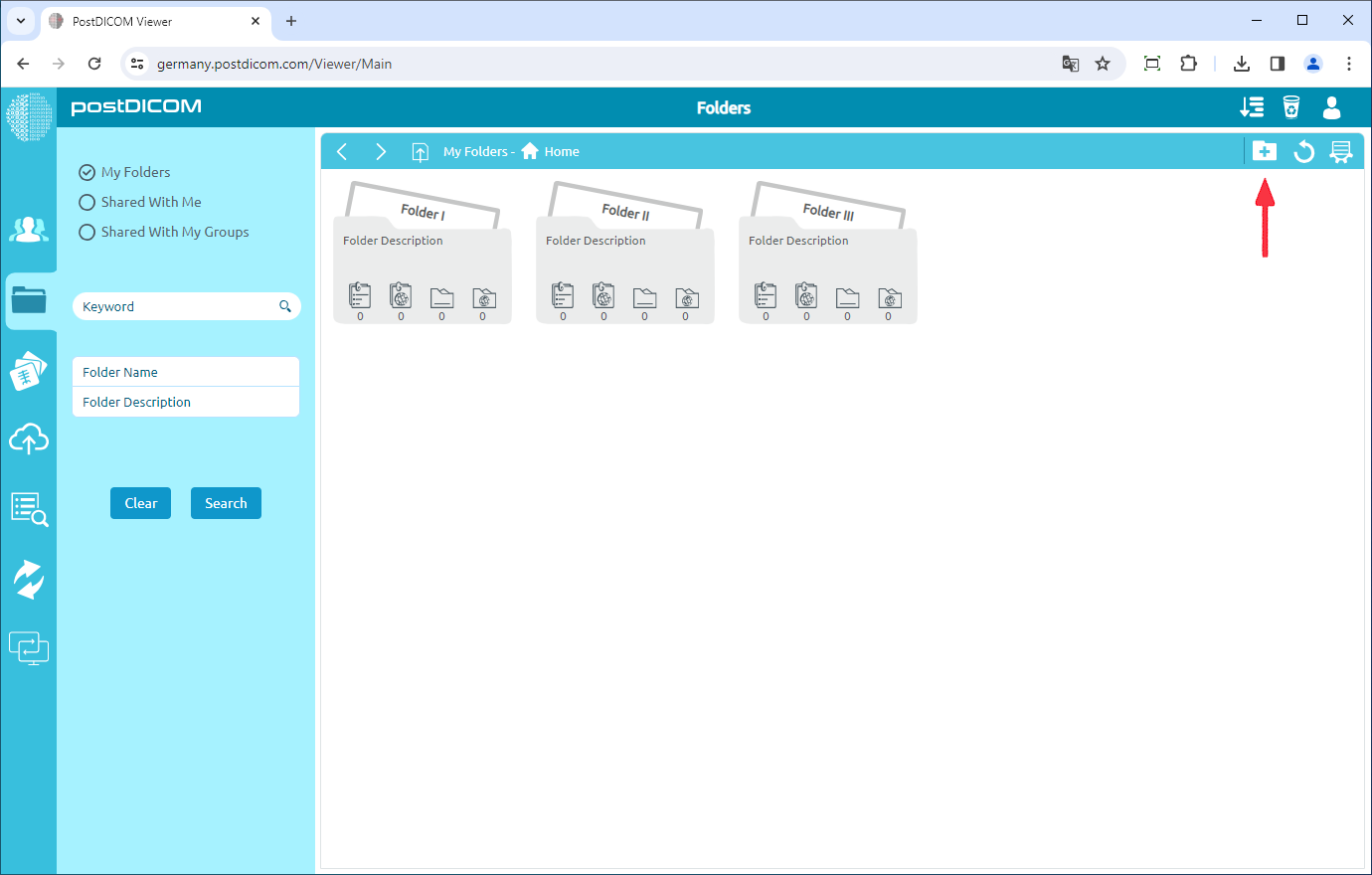 Adding Medical Images to Folders