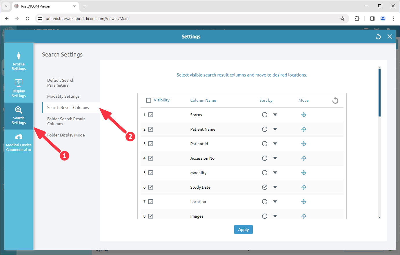 Customizing Patient Search Columns