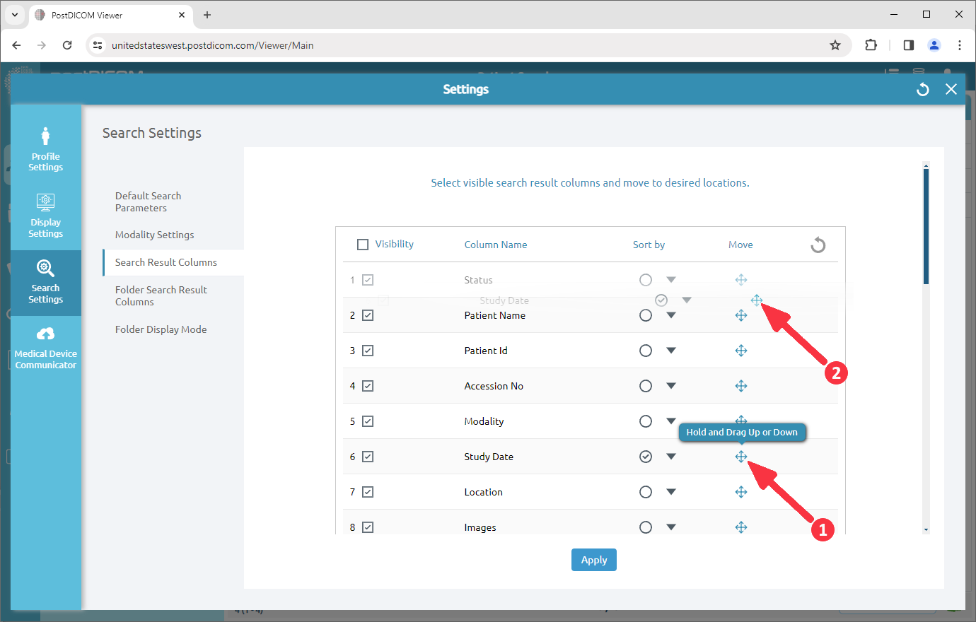 Customizing Patient Search Columns