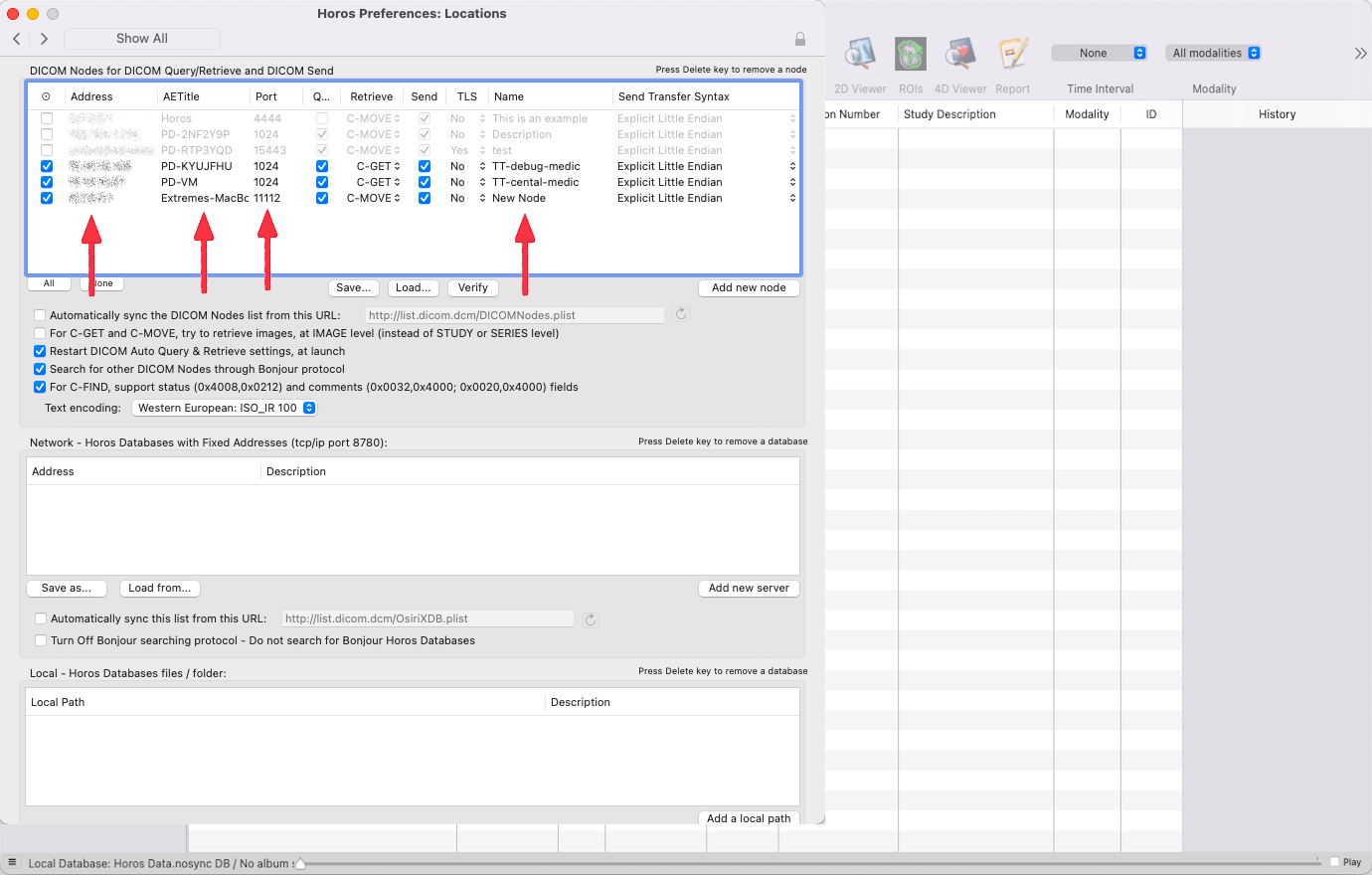 Editing Medical Device Communicator (MeDiC) PACS Server Settings for Windows