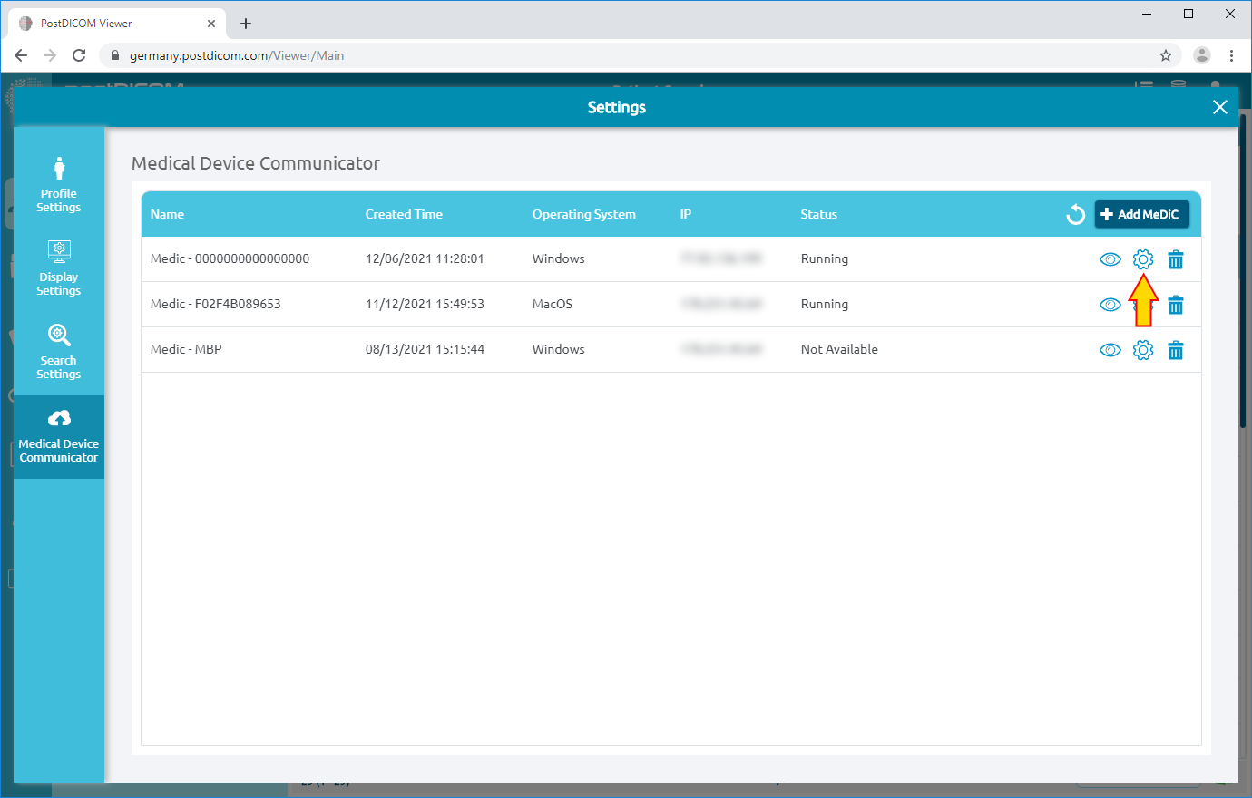 Editing Proxy Pacs Server Settings