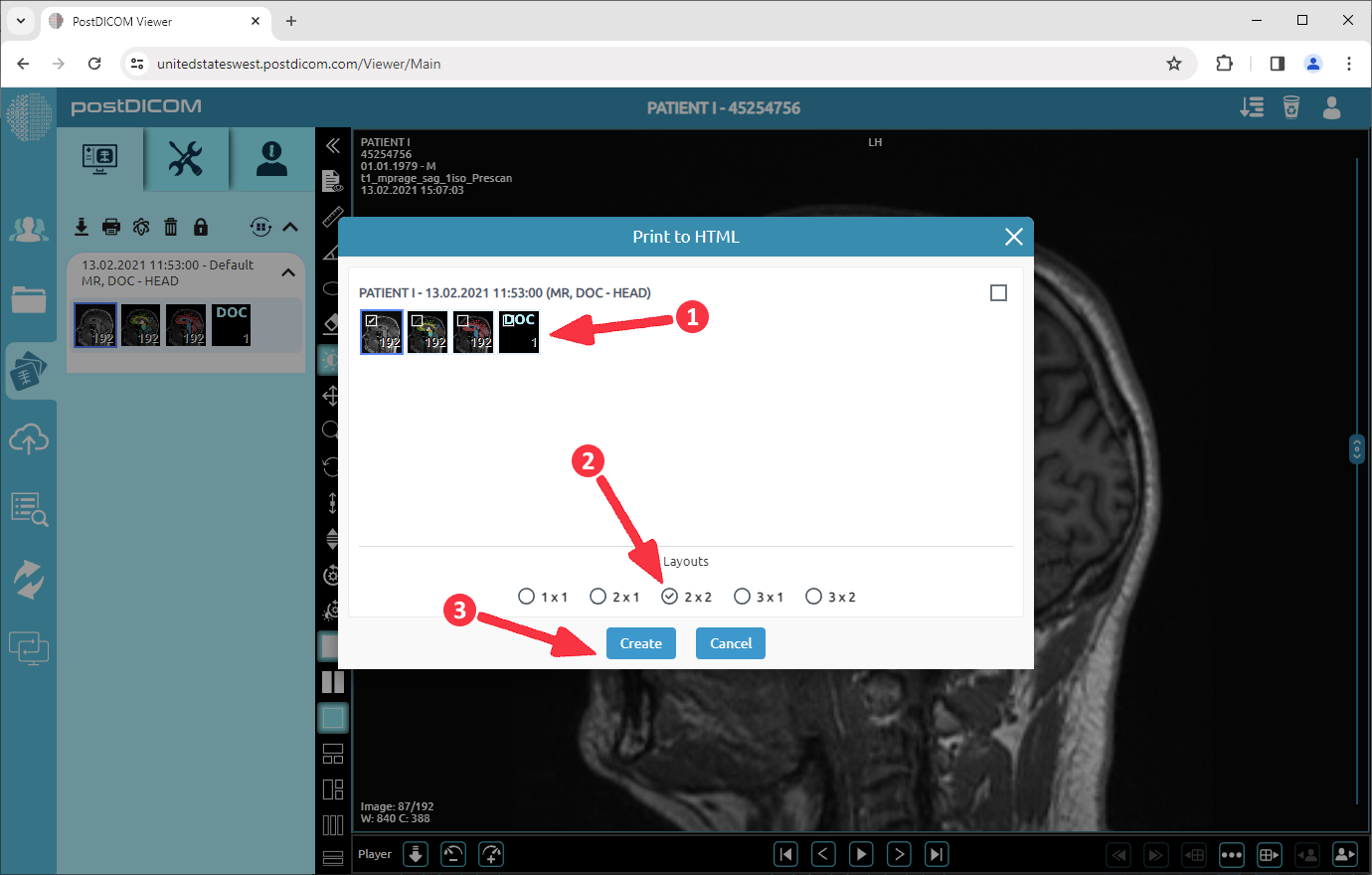 How to convert DICOM images to PDF