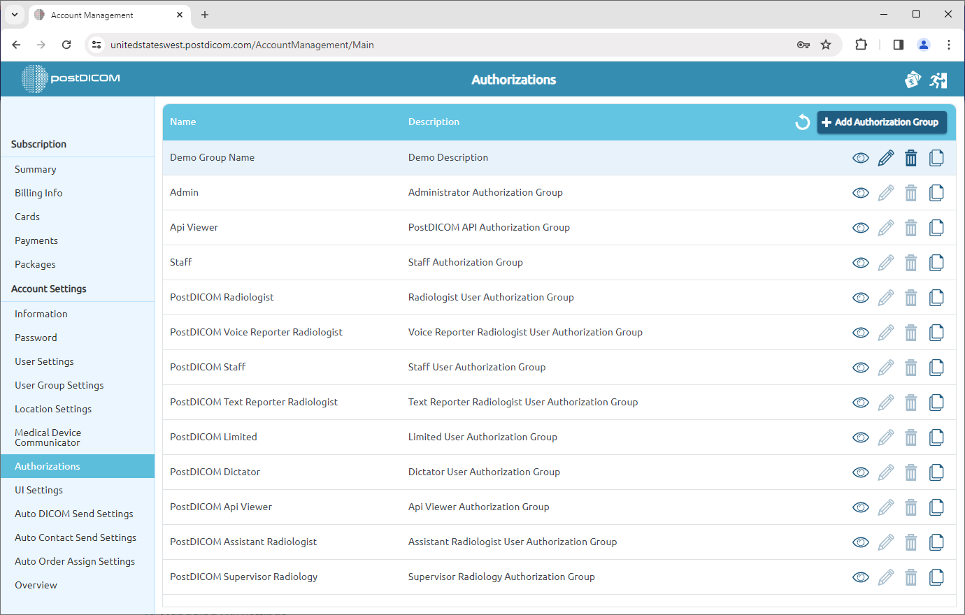 Managing Authorizations