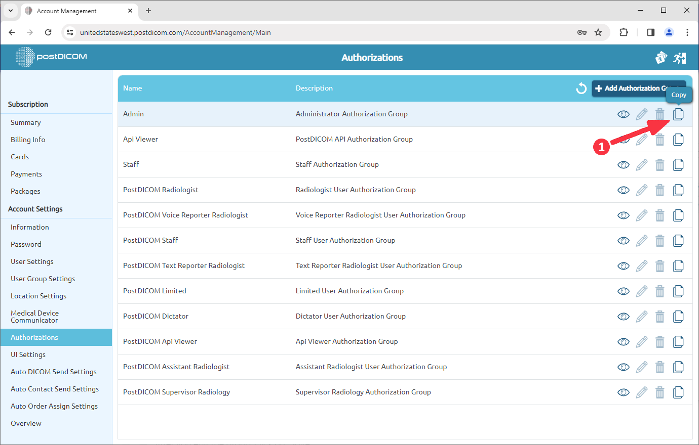 Managing Authorizations