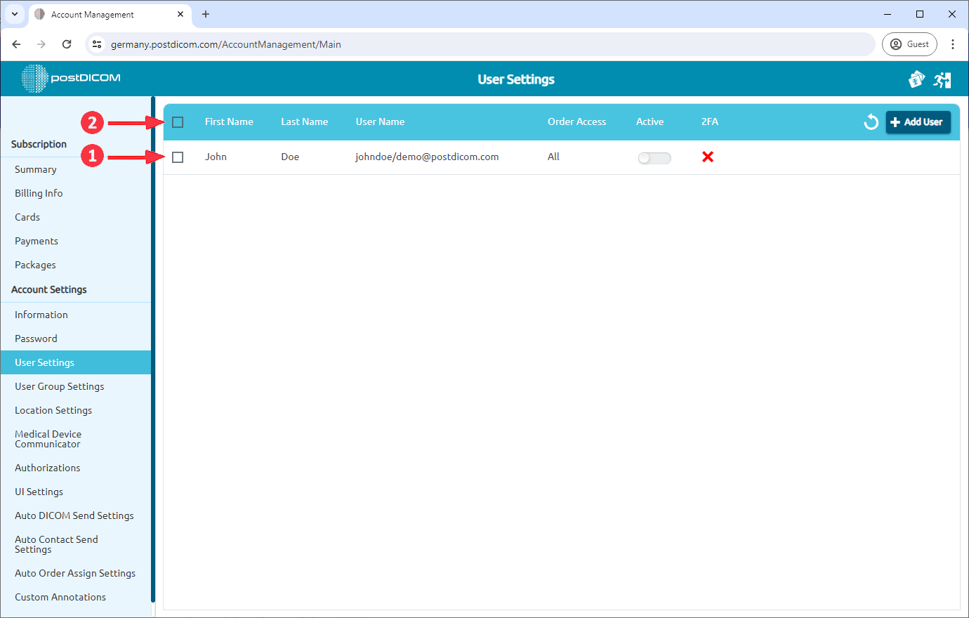 Managing User Settings