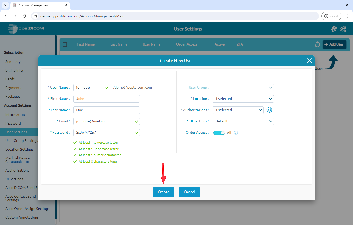 Managing User Settings