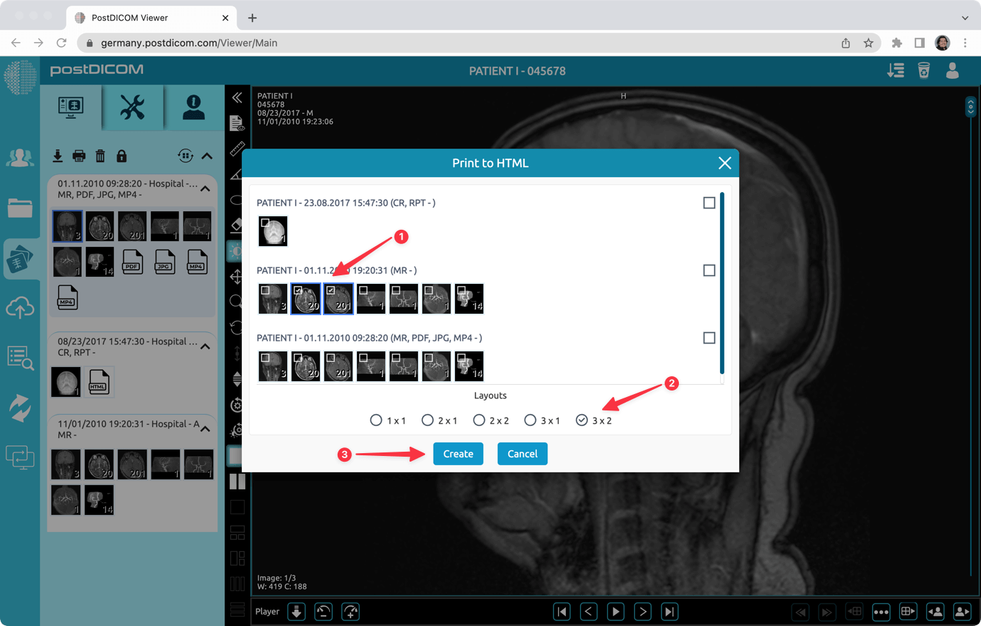 Printing images to HTML and exporting them to PDF